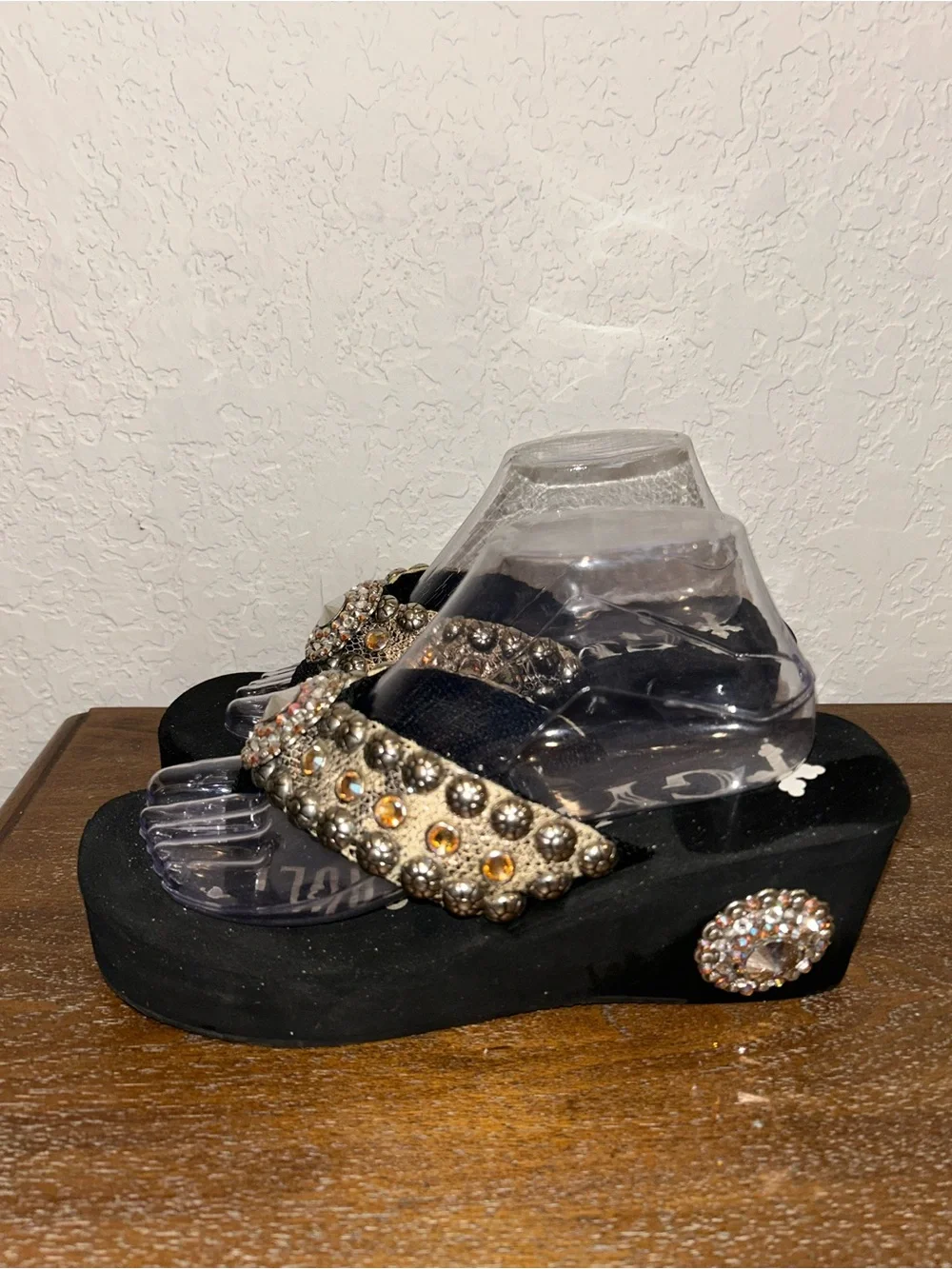 Gypsy Soule Embellished Wedge Platform Western Glam Sandal Shoes